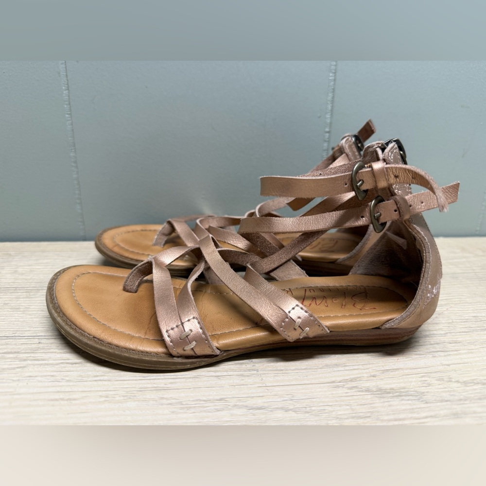 Blowfish Rose Gold Strappy Gladiator Sandals